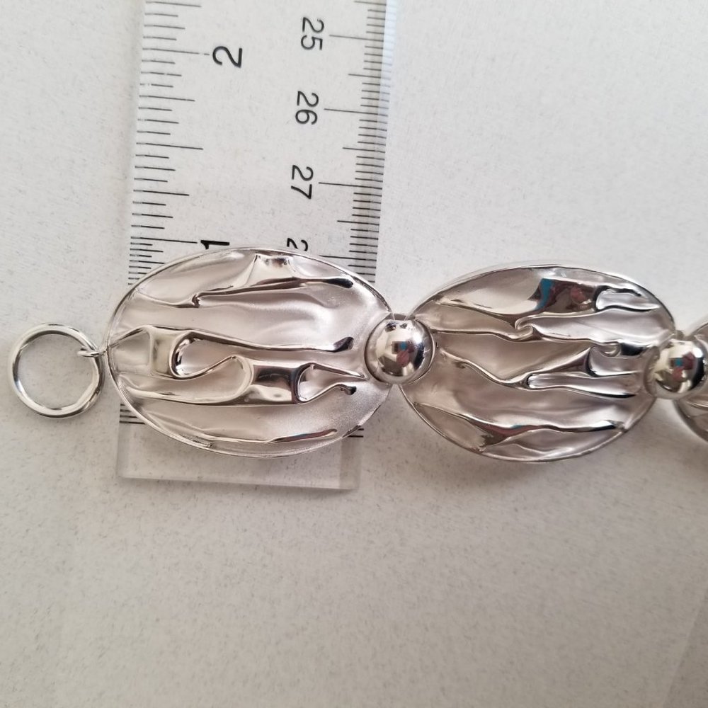 Solid Sterling Silver Handcrafted Cascading Wave … - image 4